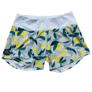 Oiselle Special Edition Roga Activewear Yoga Running Lemon Tree Print Short Sz 6